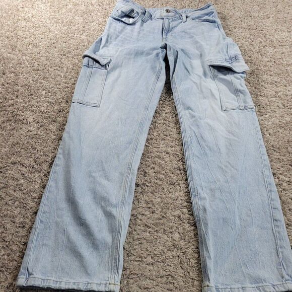 Edgely by Maurices Jeans Womens 6 Straight Cargo Light Wash Denim Stain Flaw* - Picture 7 of 7